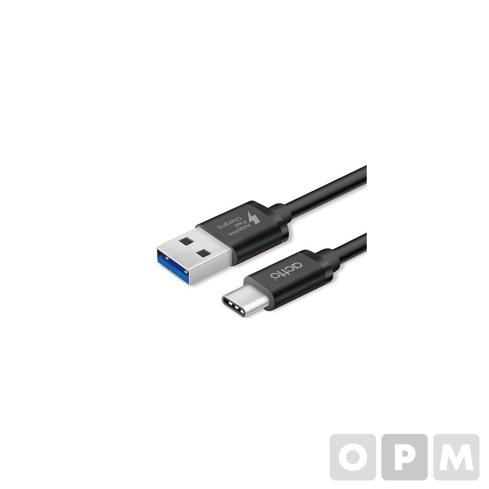 퀵타입C USB3.1충전+데이터 케이블(TC-15 100CM 블랙)