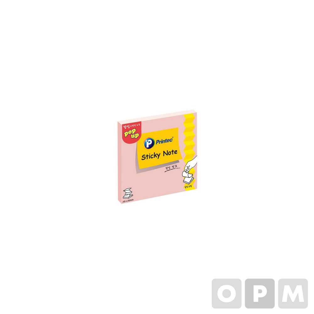 P7676P 스티키노트 팝업리필 핑크 76x76 100매