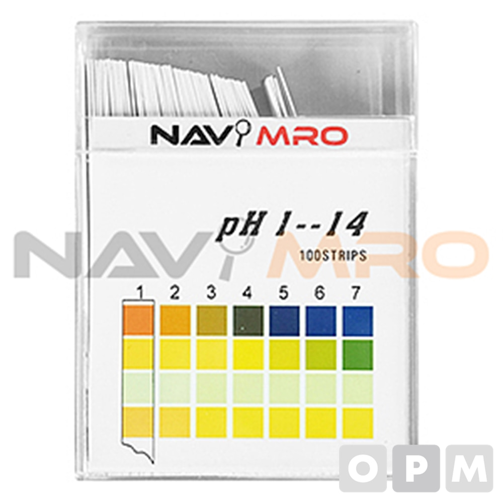 pH 시험지 (스틱 타입) /1BOX(100EA)/표준변색표간격1