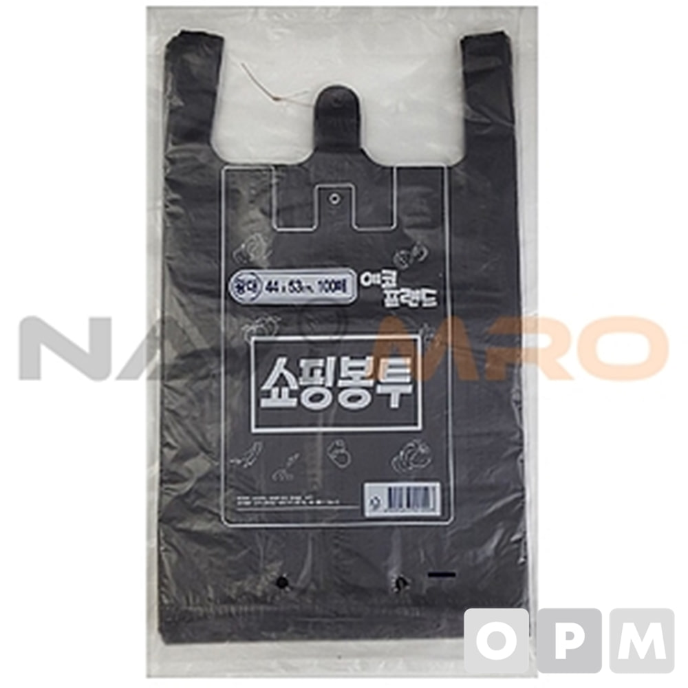 [품절] 쇼핑봉투(비닐봉투) 1PK(100매) 특대/380x460mm/검정