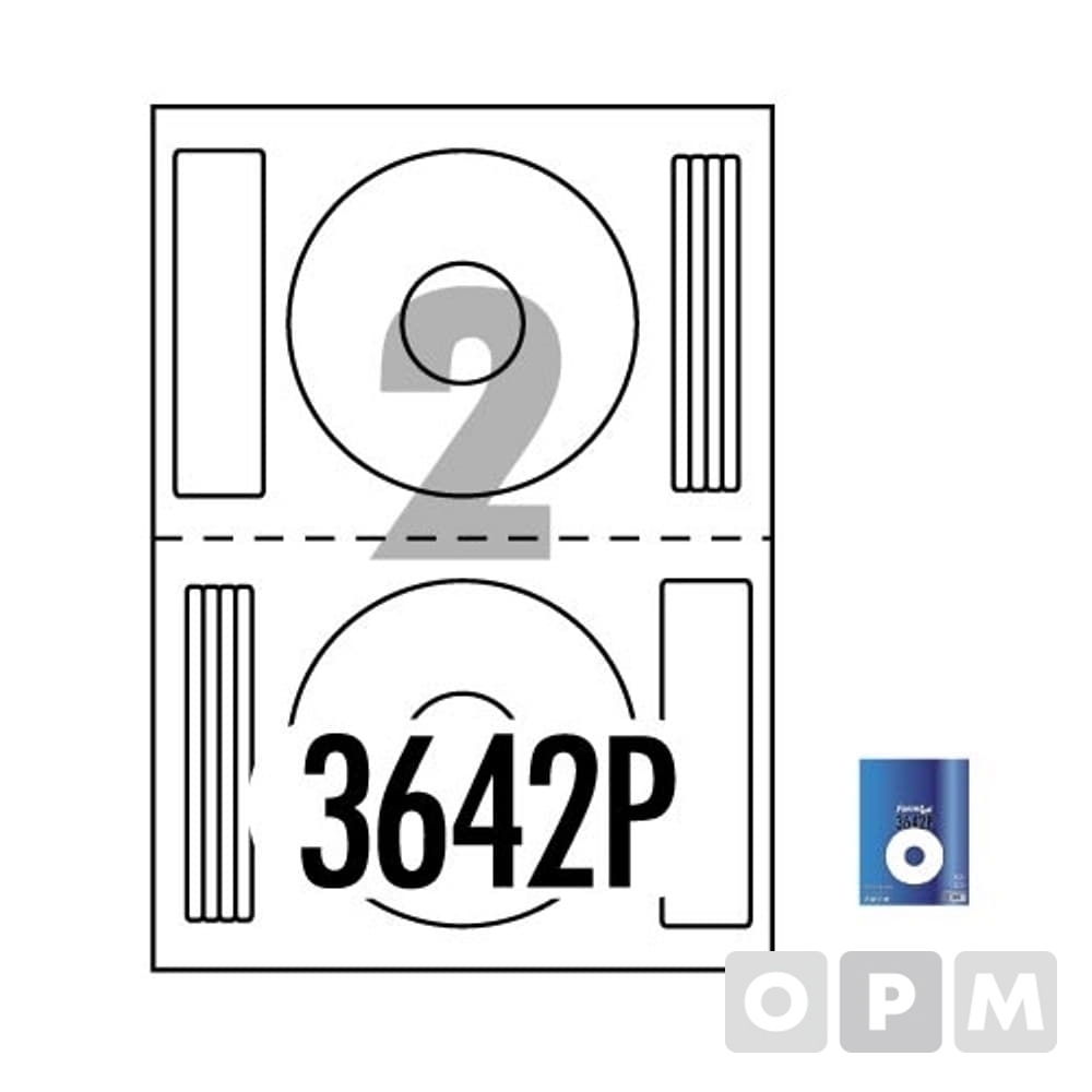 라벨CD2칸100매 CL-3642P CD DVD용 118mm내경:41mm