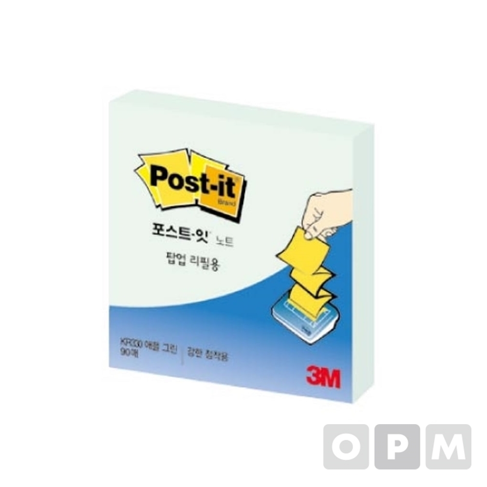 3M 포스트-잇® 팝업리필 KR-330 애플민트(76x76mm)